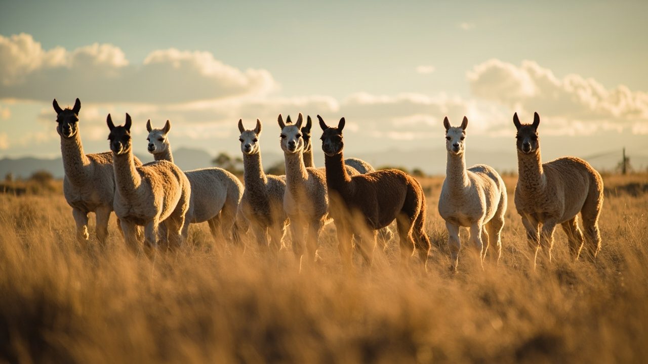 Alpacas in open field