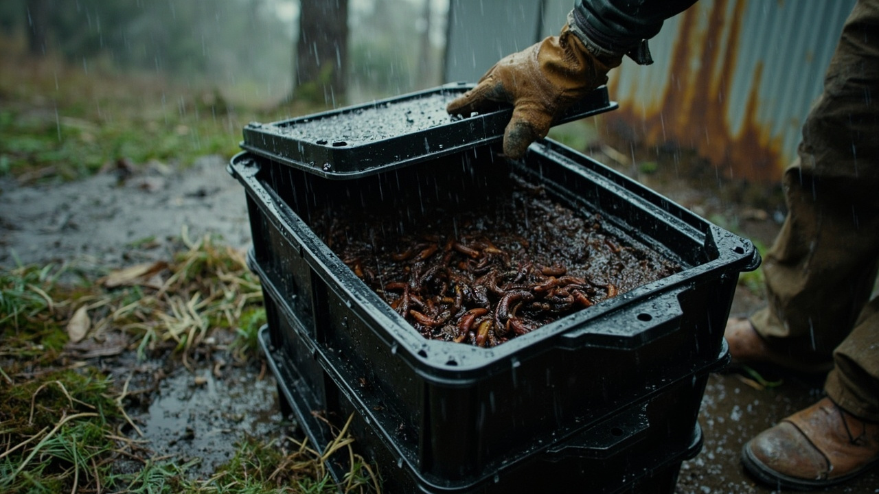 Worm Farming in a Wet Tassie Winter — Composting on Twelve Acres in Tassie: Hot Piles, Worm Farms and a $100 Three-Bay Build
