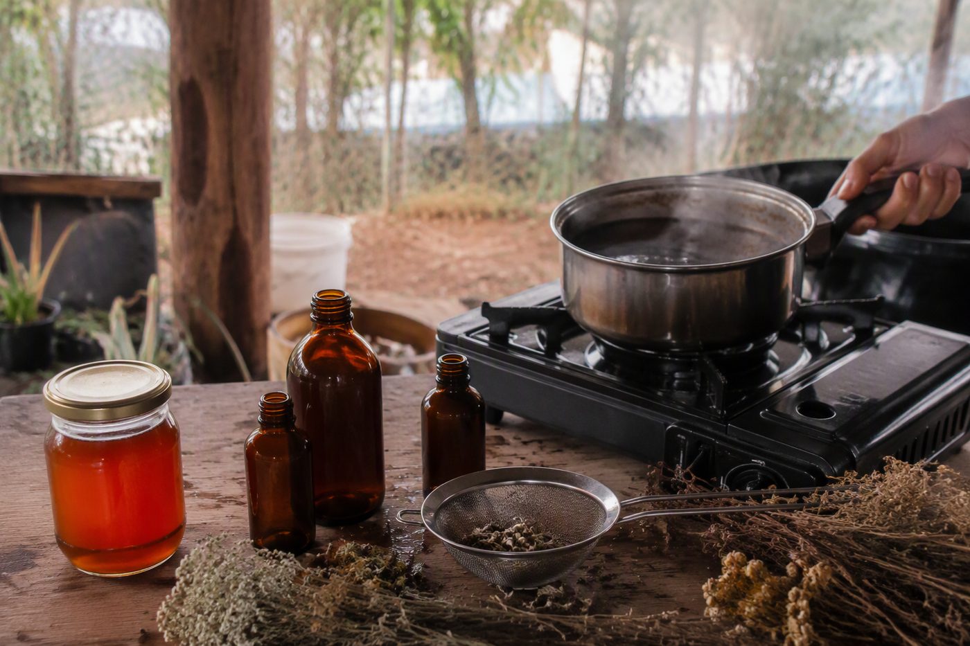 Generated illustration for medicinal-syrup-making