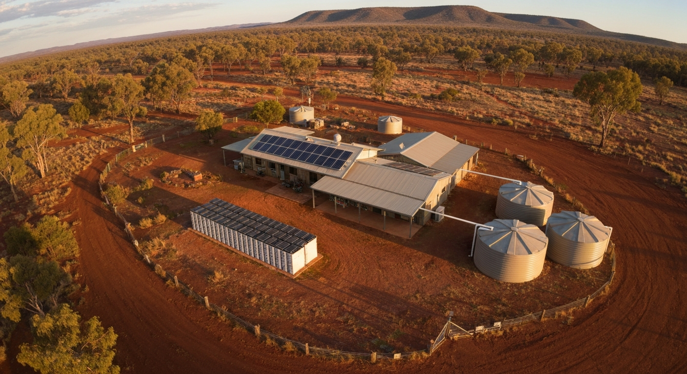 Off-Grid Battery Bank and Water Storage