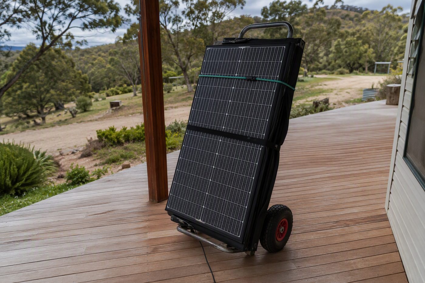 Generated illustration viderpolate 5000w offgrid solar handtruck
