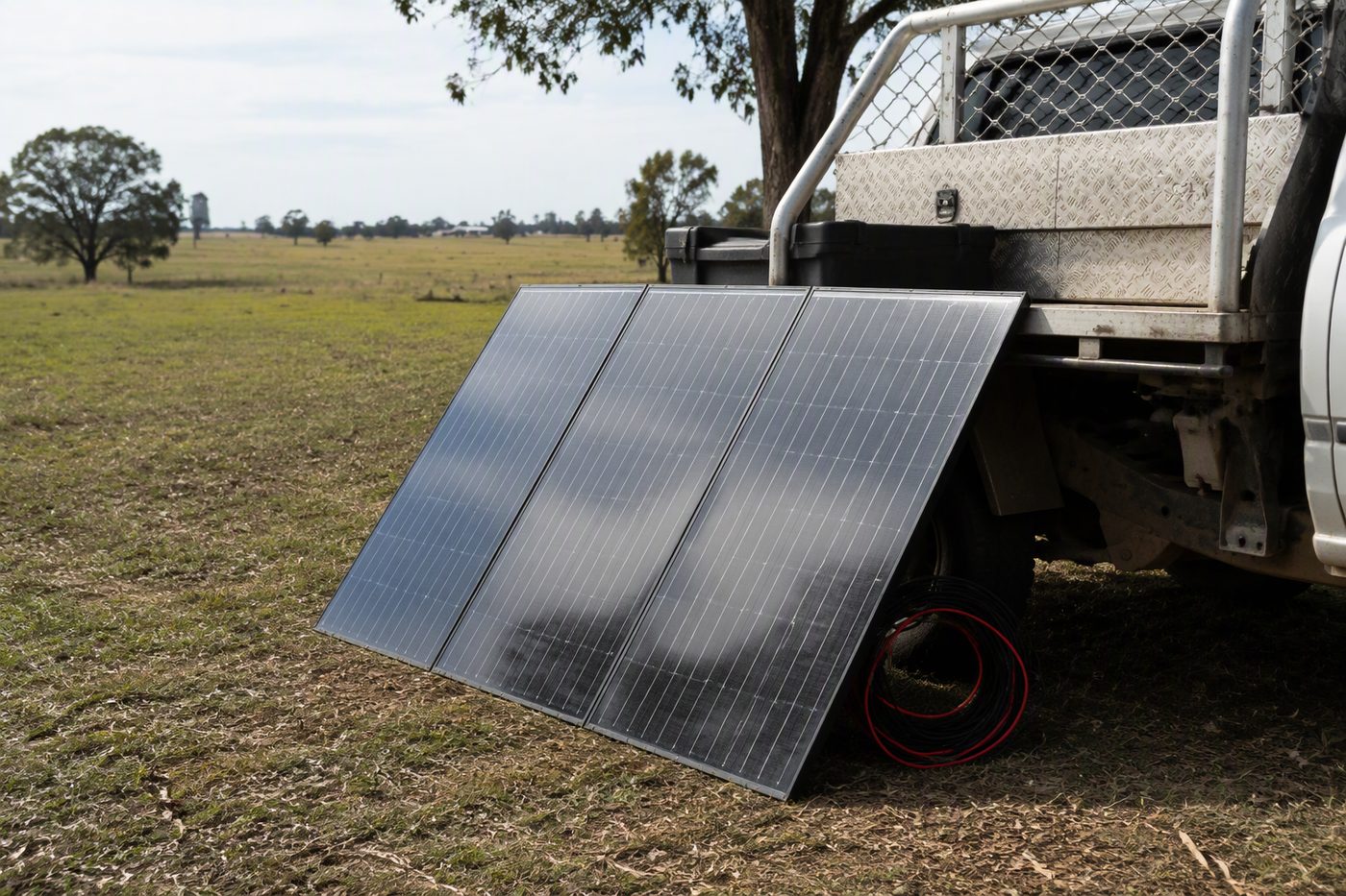 Generated illustration viderpolate 5000w offgrid solar handtruck