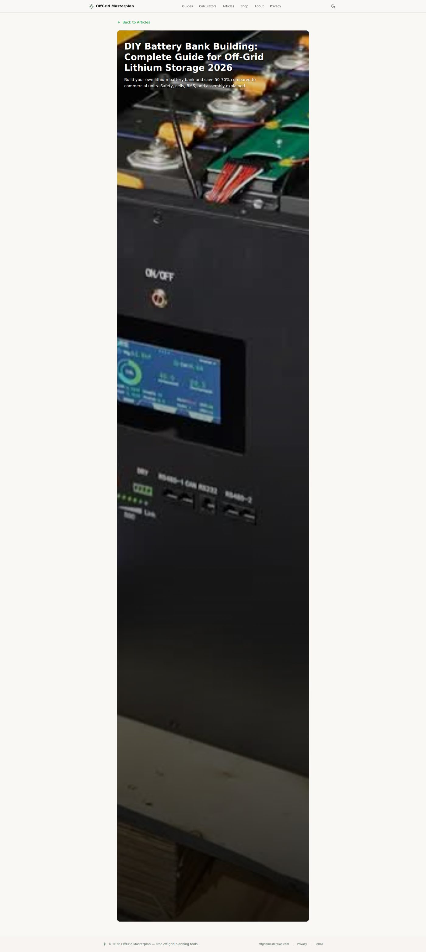 Off-grid battery bank